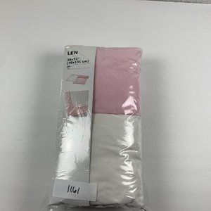 2‎ Pack Ikea Len Crib Fitted Sheet 28x52" (70x131 cm) White Pink Cotton 6239